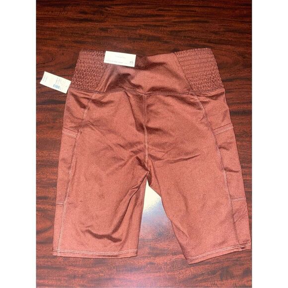 NWT Maurices Luxe Pocket 8” Super High Rise Bike Shorts in Rust Size X-Small - Picture 2 of 5